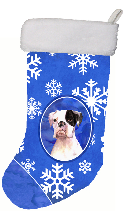 RDR3003-CS Cooper Winter Snowflakes Boxer Christmas Stocking