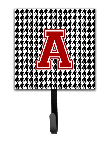 CJ1021-ASH4 Letter A Monogram - Houndstooth Leash Holder Or Key Hook