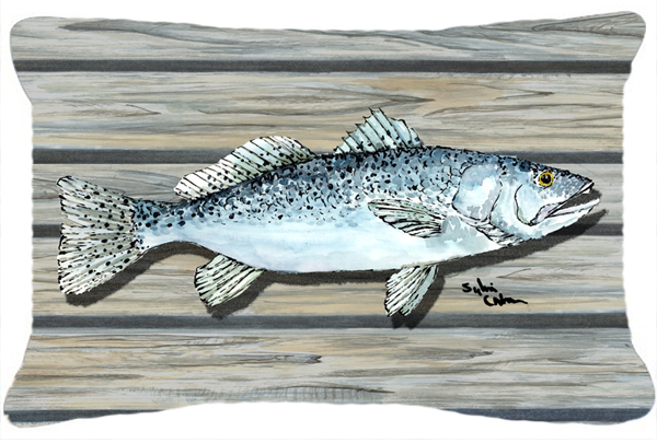 Fish Speckled Trout Indoor & Outdoor Fabric Decorative Pillow