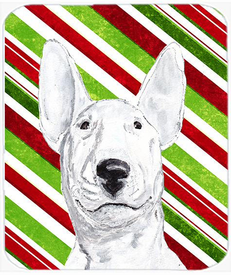 Bull Terrier Candy Cane Christmas Glass Cutting Board - Large