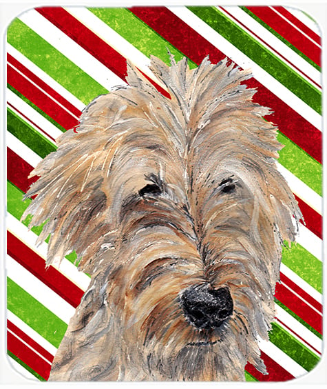 Goldendoodle Candy Cane Christmas Glass Cutting Board - Large