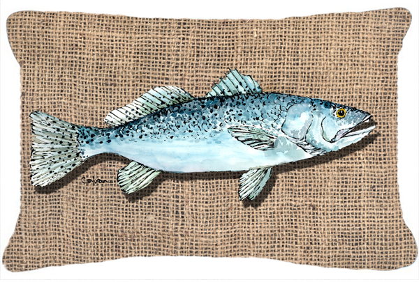 Fish Speckled Trout Indoor & Outdoor Fabric Decorative Pillow
