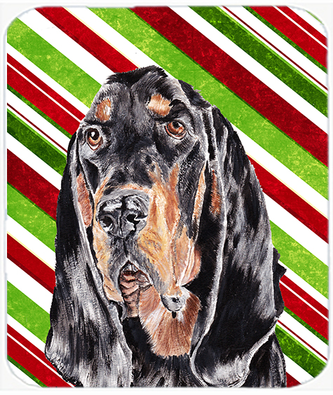 Coonhound Candy Cane Christmas Mouse Pad, Hot Pad Or Trivet