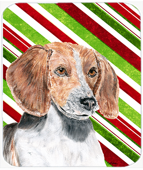 English Foxhound Candy Cane Christmas Mouse Pad, Hot Pad Or Trivet