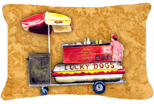 Hot Dog Indoor & Outdoor Fabric Decorative Pillow