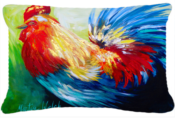 Bird - Rooster Chief Big Feathers Indoor & Outdoor Fabric Decorative Pillow