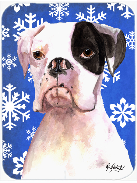 Cooper Winter Snowflakes Boxer Glass Cutting Board - Large