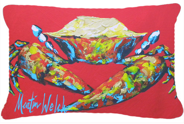 Crab Seafood One Indoor & Outdoor Fabric Decorative Pillow