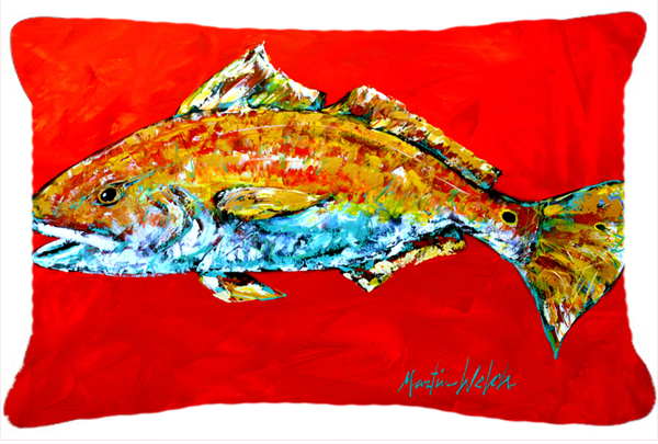 Fish - Red Fish Red Head Indoor & Outdoor Fabric Decorative Pillow
