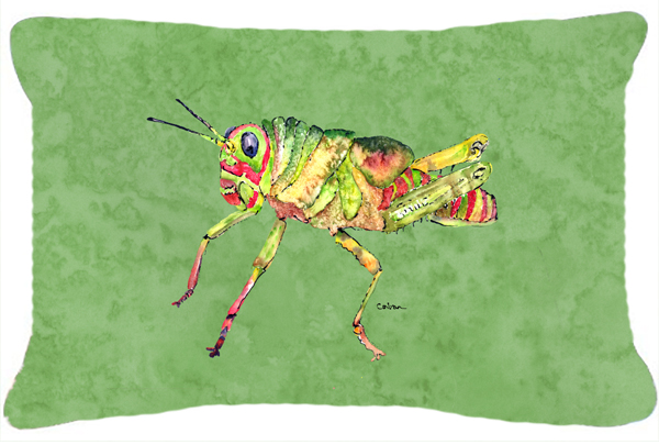 Grasshopper on Avacado Indoor & Outdoor Fabric Decorative Pillow