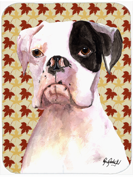 RDR3007MP 7.75 x 9.25 In. Cooper Fall Leaves Boxer Mouse Pad- Hot Pad or Trivet