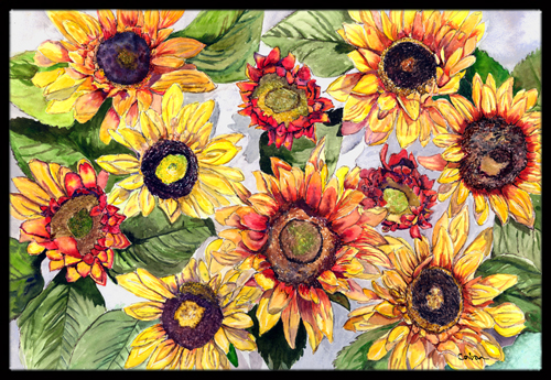 24 x 36 In. Sunflowers Indoor or Outdoor Mat