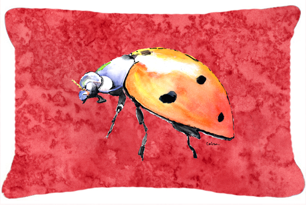 Lady Bug on Red Indoor & Outdoor Fabric Decorative Pillow