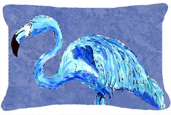 Flamingo On Slate Blue Decorative Pillow - 12 x 16 In.