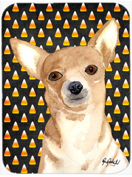 RDR3016MP 7.75 x 9.25 In. Candy Corn Chihuahua Halloween Mouse Pad- Hot Pad or Trivet