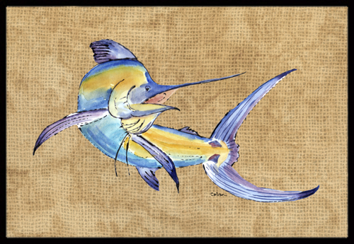 24 x 36 In. Blue Marlin Indoor or Outdoor Mat