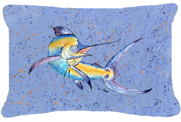 Blue Marlin Indoor & Outdoor Fabric Decorative Pillow