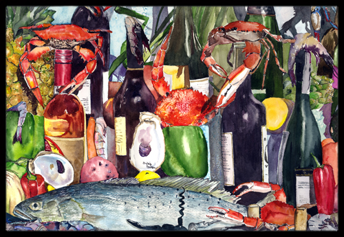 Wine and Speckled Trout Indoor or Outdoor Mat