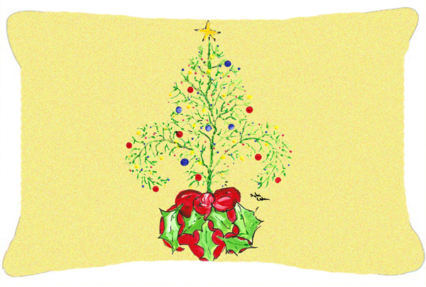 12 x 16 In. Christmas Tree Fleur de lis Indoor & Outdoor Fabric Decorative Pillow