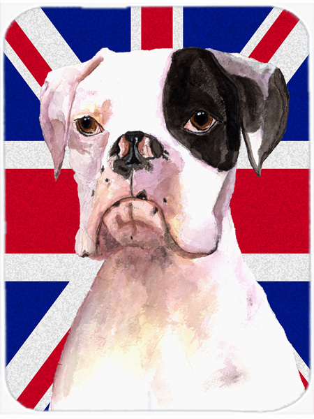 Boxer Cooper with English Union Jack British Flag Glass Cutting Board Large Size