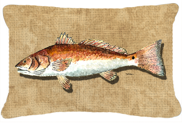 12 x 16 In. Red Fish Indoor & Outdoor Fabric Decorative Pillow
