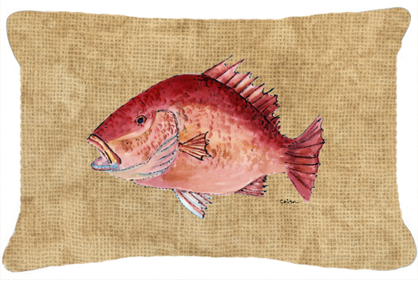 Strawberry Snapper Indoor & Outdoor Fabric Decorative Pillow