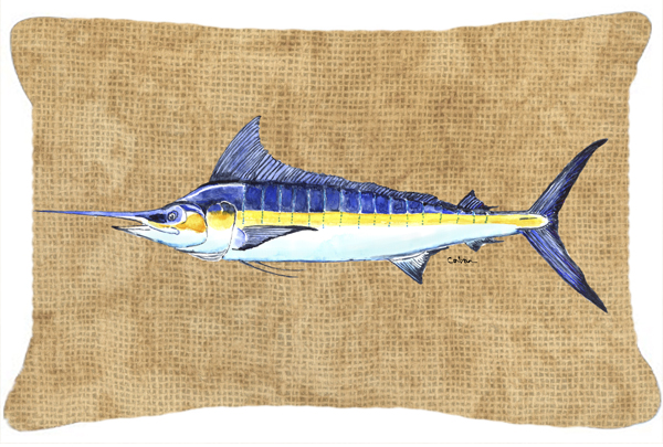 Blue Marlin Indoor & Outdoor Fabric Decorative Pillow