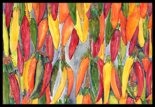 18 x 27 In. Hot Peppers Indoor or Outdoor Mat
