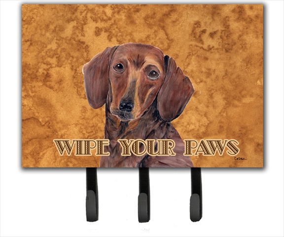 SC9137TH68 6 x 9 In. Dachshund Wipe your Paws Leash or Key Holder