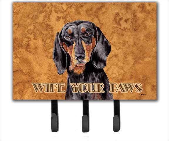 SC9139TH68 6 x 9 In. Dachshund Wipe your Paws Leash or Key Holder