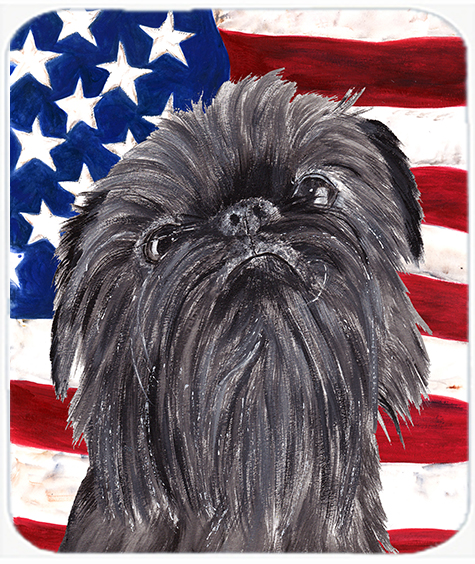 Brussels Griffon USA American Flag Glass Cutting Board Large Size
