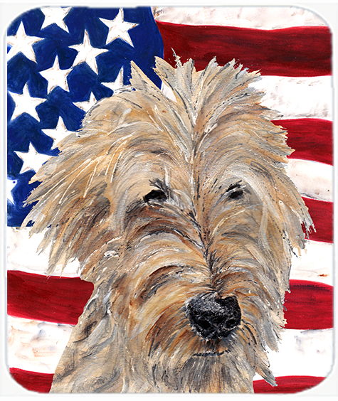 Goldendoodle USA American Flag Mouse Pad