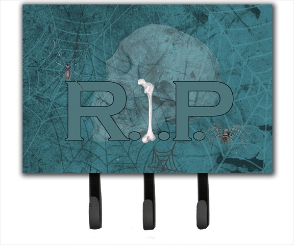 SB3004TH68 6 x 9 In. RIP Rest in Peace with spider web Halloween Leash or Key Holder