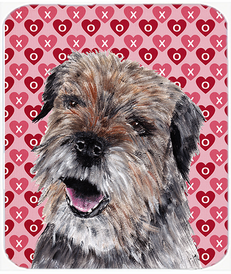 Border Terrier Valentines Love Glass Cutting Board Large Size