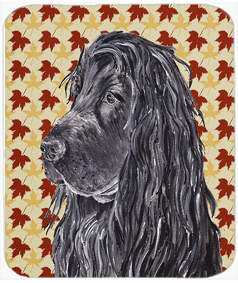 English Cocker Spaniel Fall Leaves Glass Cutting Board Large Size