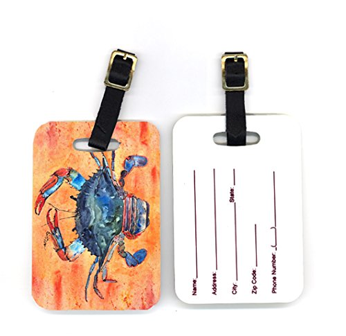 Pair of Crab Luggage Tags 4 x 2.75 In.