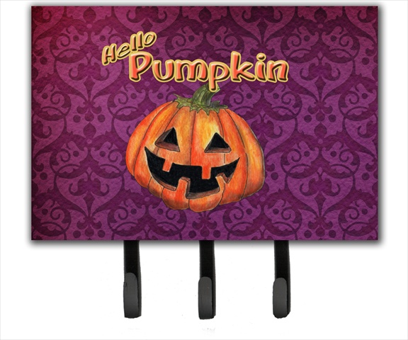 SB3017TH68 6 x 9 In. Hello Pumpkin Halloween Leash or Key Holder