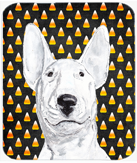 Bull Terrier Halloween Candy Corn Glass Cutting Board Large Size