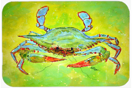 Picture of Carolines Treasures 8357LCB 15 X 12 In. Bright Green Blue Crab Glass Cutting Board Large Size