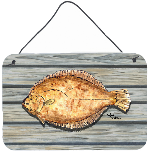 Fish Flounder Aluminium Metal Wall or Door Hanging Prints