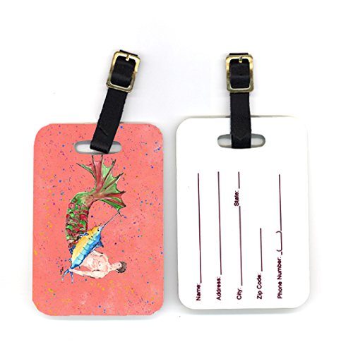Pair of Merman Luggage Tags - 4 x 2.75 In.