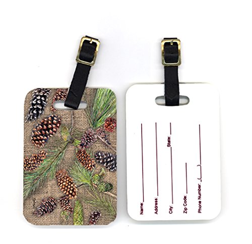 Pair of Pine Cones Luggage Tags 4 x 2.75 In.