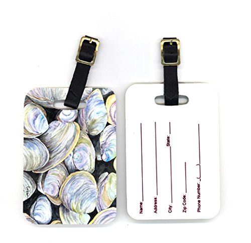 Pair of Clam Quahog Luggage Tags - 4 x 2.75 In.