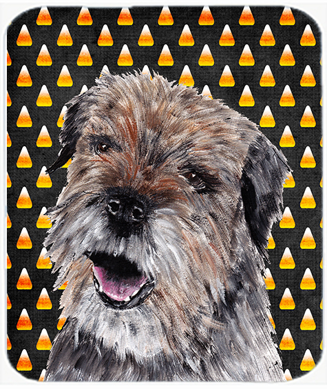 7.75 x 9.25 In. Border Terrier Halloween Candy Corn Mouse Pad, Hot Pad or Trivet