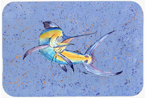 Picture of Carolines Treasures 8350LCB 15 X 12 In. Blue Marlin Glass Cutting Board Large Size
