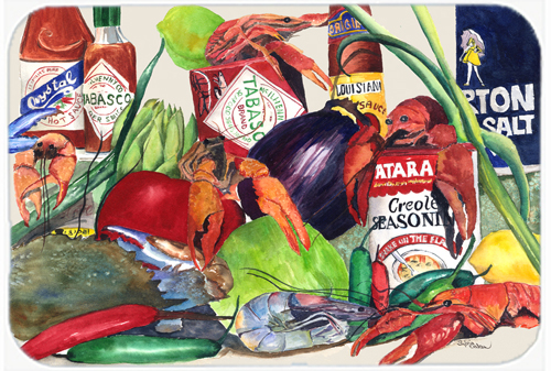 Picture of Carolines Treasures 8540LCB 15 X 12 In. Louisana Spices Glass Cutting Board Large Size