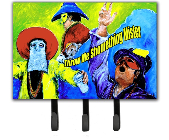 MW1108TH68 6 x 9 In. Mardi Gras Throw me something mister Leash or Key Holder