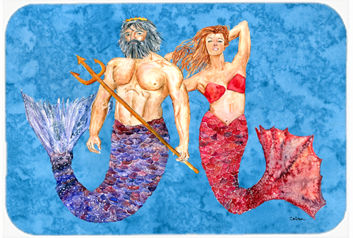 Picture of Carolines Treasures 8801LCB 15 X 12 In. Mermaid and Merman Glass Cutting Board Large Size