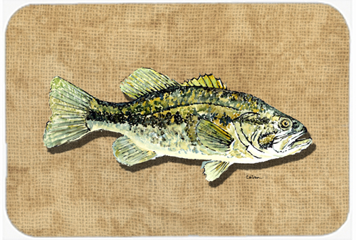 Picture of Carolines Treasures 8806LCB 15 X 12 In. Small Mouth Bass Glass Cutting Board Large Size