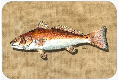 Picture of Carolines Treasures 8807LCB 15 X 12 In. Red Fish Glass Cutting Board Large Size